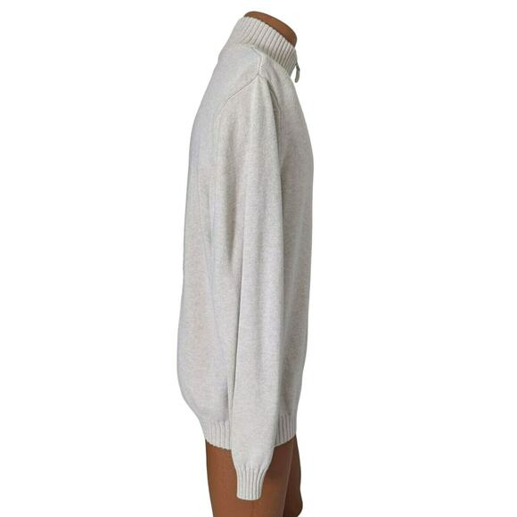 Quarter Zip Argyle Sweater Men Medium‎ Knit Pullover Golf Preppy Classic Grandpa - Picture 4 of 6